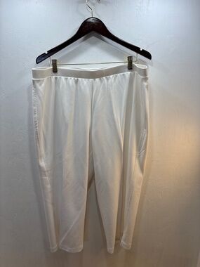 Avenue White Wide-Leg Ponte Knit Strech Lounge Pants | Capri Plus Size 18 /20